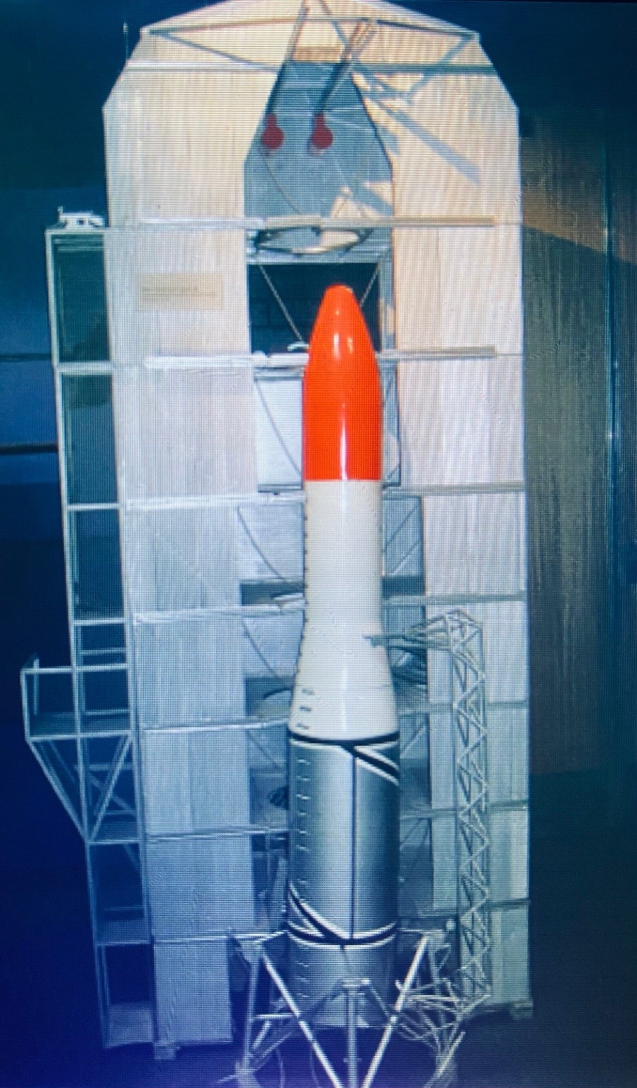 3D graphic model of the Black Arrow rocket.